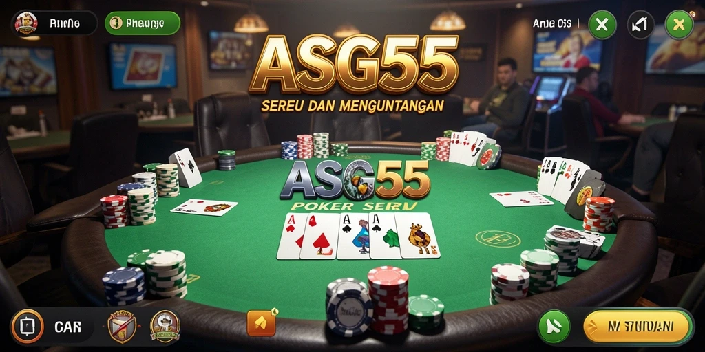 Gameplay ASG55 yang seru dan mendebarkan dalam permainan poker.