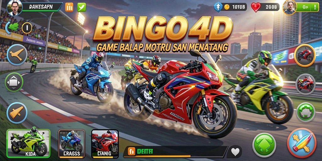 Tampilan balapan motor yang seru dan mendebarkan di BINGO4D.