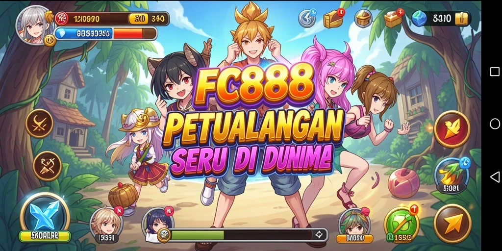 Screenshot gameplay FC888 yang menampilkan pertarungan karakter Anime.