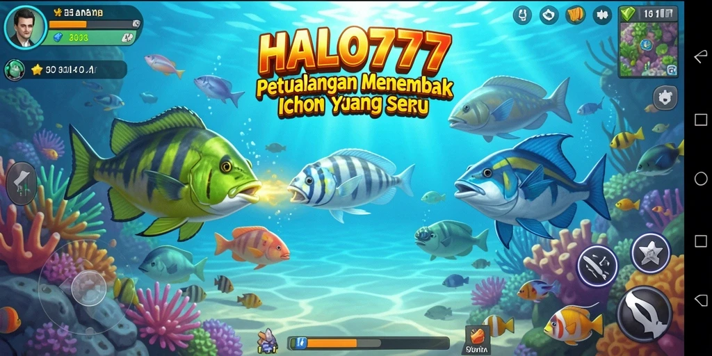 Tampilan gameplay seru di HALO777 saat menembak ikan.