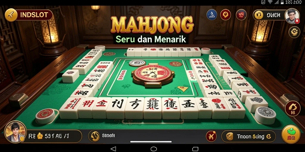 Screenshot INDSLOT menampilkan gameplay Mahjong yang seru dan interaktif.
