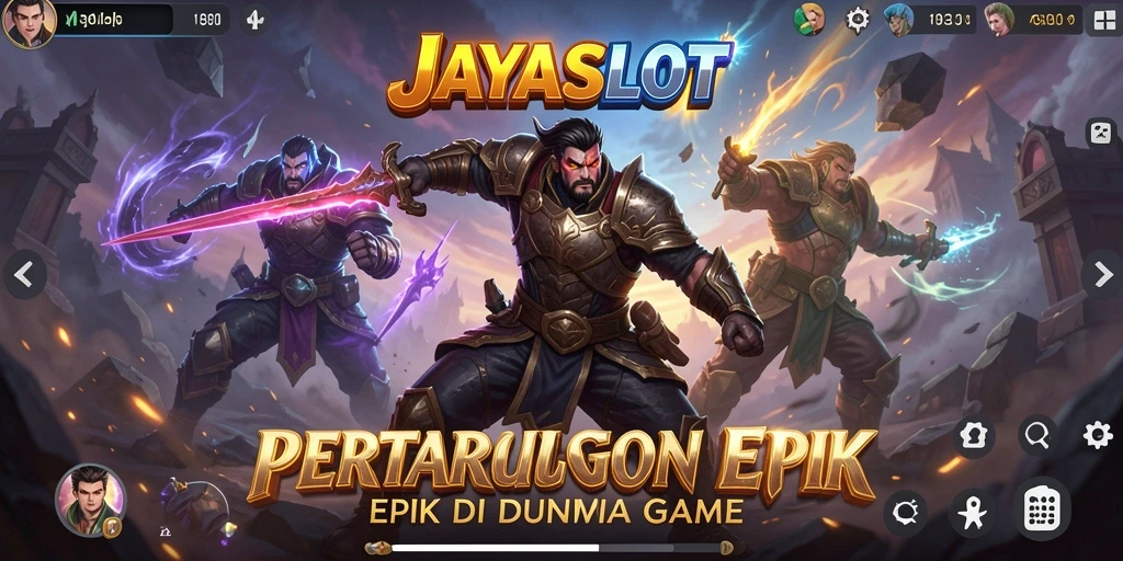 Tampilan gameplay JAYASLOT menunjukkan pertarungan yang mendebarkan.