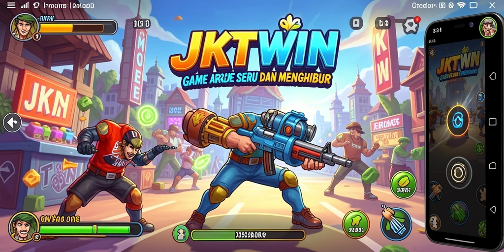 Screenshot utama JKTWIN menunjukkan gameplay seru dan penuh warna.