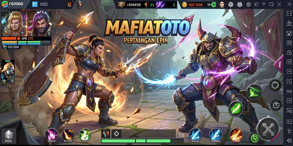 Tampilkan aksi seru dalam gameplay MOBA MAFIATOTO.