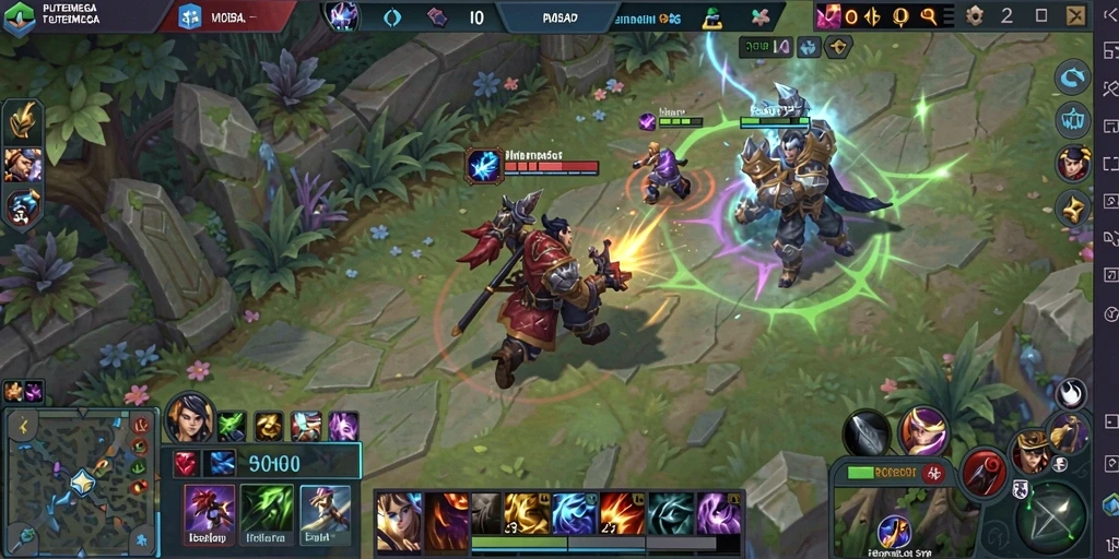 Screenshot gameplay PUTERMEGA yang menampilkan aksi seru dalam arena MOBA.