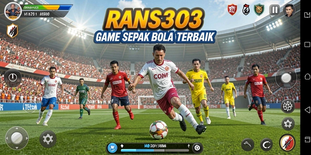 Screenshot RANS303 menampilkan aksi intens di lapangan sepak bola.