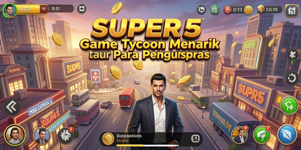 Tampilan gameplay menarik dari SUPER5 di dunia bisnis.
