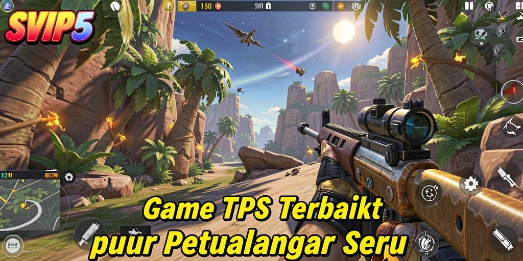 Tampilan aksi seru dalam gameplay SVIP5 di arena TPS.